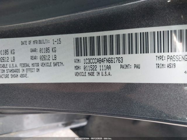 1C3CCCAB4FN661763 Chrysler 200 Limited