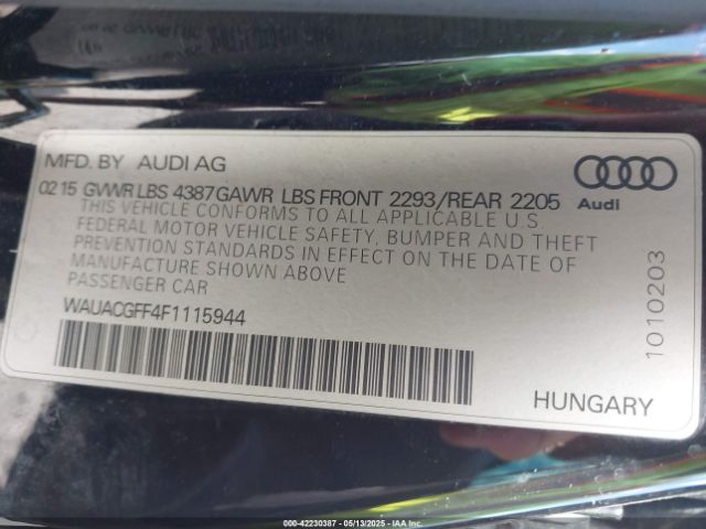 2015 AUDI A3 WAUACGFF4F1115944 Photo 8