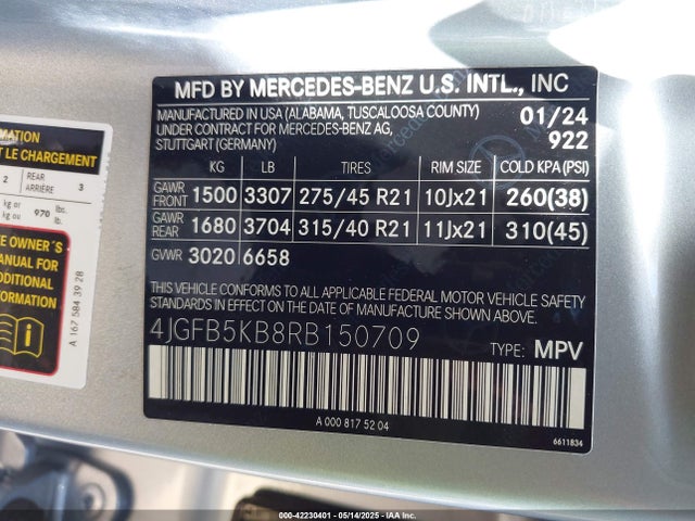 Продаж на аукціоні авто 2024 Mercedes-benz Gle 450 4matic, vin: 4JGFB5KB8RB150709, номер лоту: 42230401