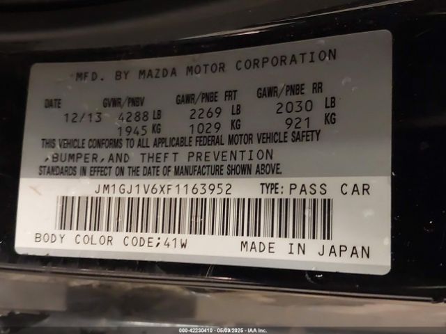 JM1GJ1V6XF1163952 Mazda Mazda6 I Touring