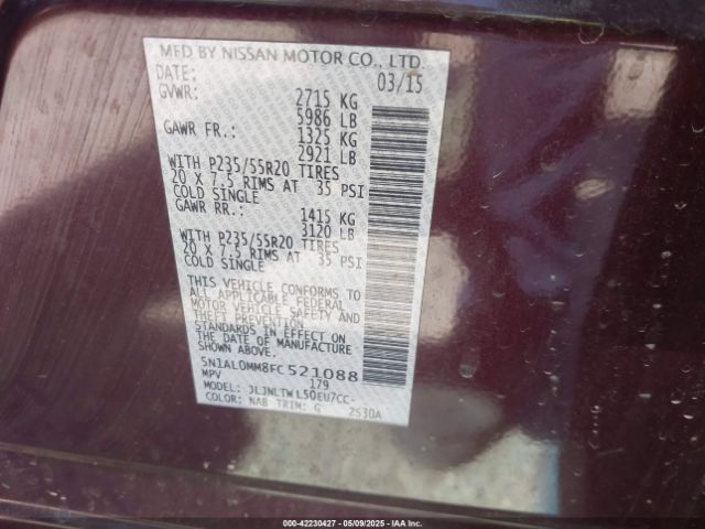 5N1AL0MM8FC521088 Infiniti QX60