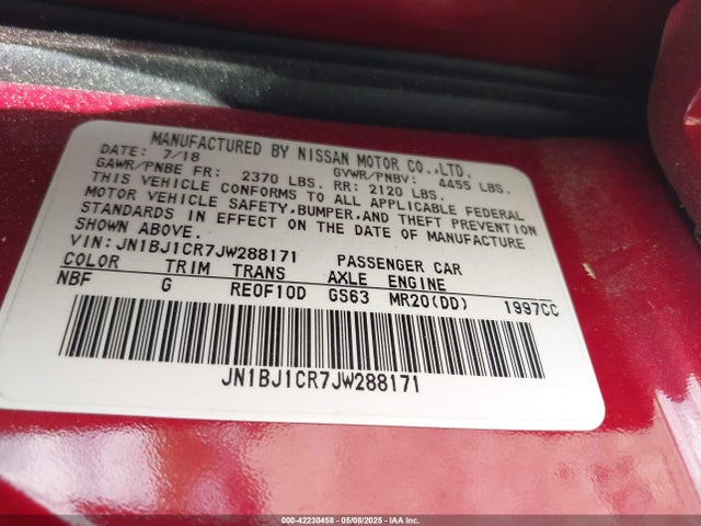 JN1BJ1CR7JW288171 Nissan Rogue Sport Sv