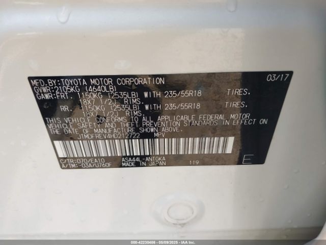 JTMDFREV4HD212722 Toyota Rav4 Limited
