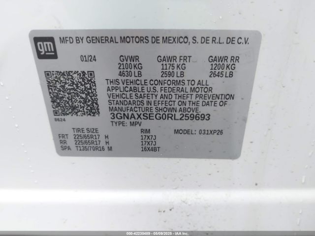 3GNAXSEG0RL259693 Chevrolet Equinox Awd Ls