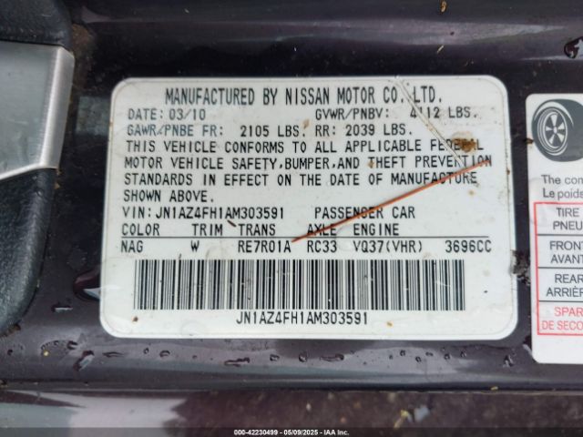 2010 NISSAN 370Z JN1AZ4FH1AM303591 Photo 8