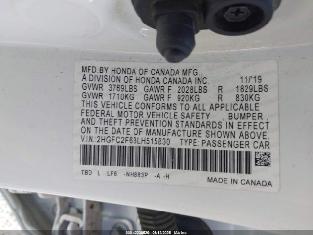 2HGFC2F63LH515830 Honda Civic Lx