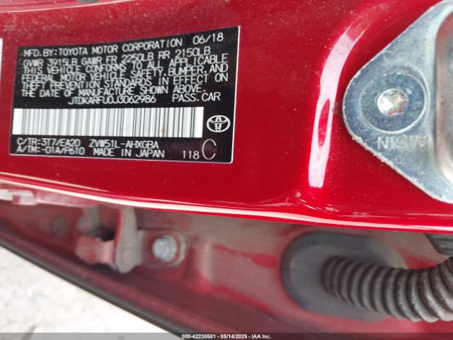 JTDKARFU0J3062986 Toyota Prius Four