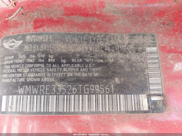 2006 MINI COOPER S WMWRE33526TG99561 Photo 8