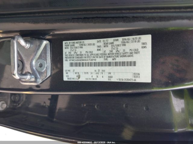 1FMCU0GD9HUC72010 Ford ESCAPE SE