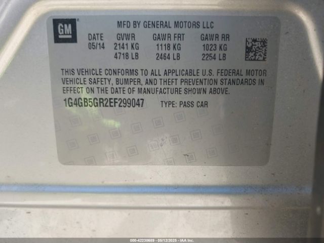 1G4GB5GR2EF299047 Buick Lacrosse Leather Group