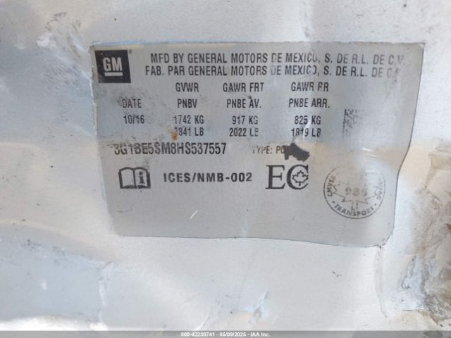 3G1BE5SM8HS537557 Chevrolet Cruze Lt Auto