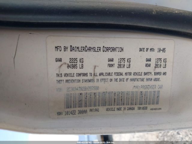 2006 CHRYSLER 300 2C3KA43R26H297580 Photo 8