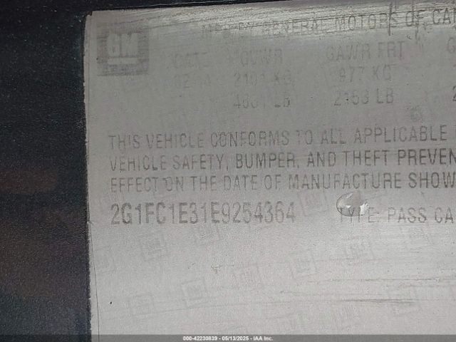2G1FC1E31E9254364 Chevrolet Camaro 2lt