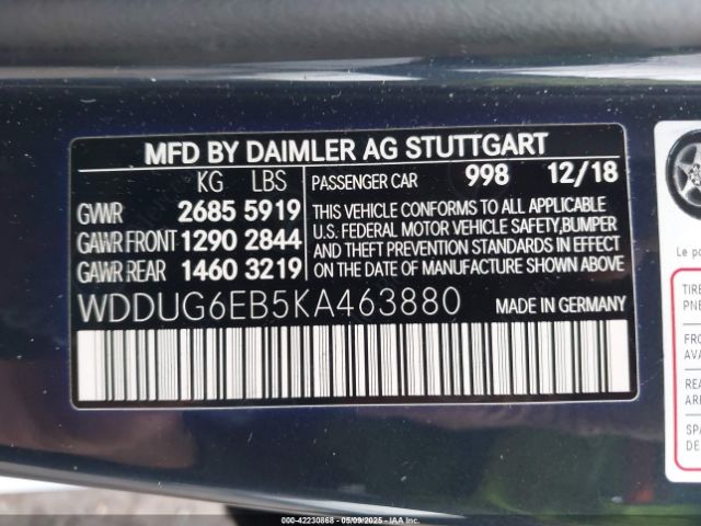 2019 MERCEDES-BENZ S 450 WDDUG6EB5KA463880 Photo 8