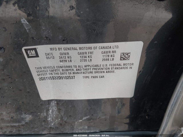 2013 CADILLAC XTS 2G61V5S32D9102537 Photo 8