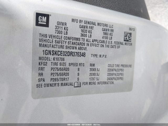 2013 CHEVROLET TAHOE 1GNSKCE02DR376348 Photo 8