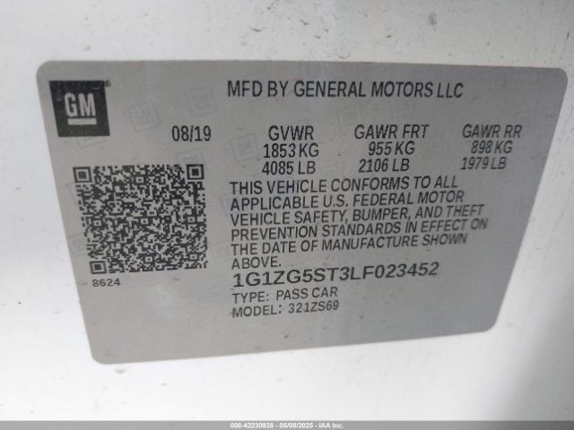 2020 CHEVROLET MALIBU 1G1ZG5ST3LF023452 Photo 8