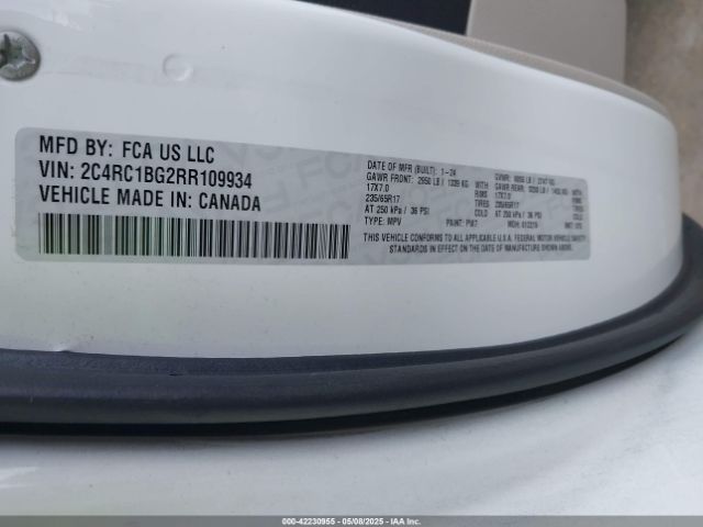2C4RC1BG2RR109934 Chrysler Pacifica Touring L