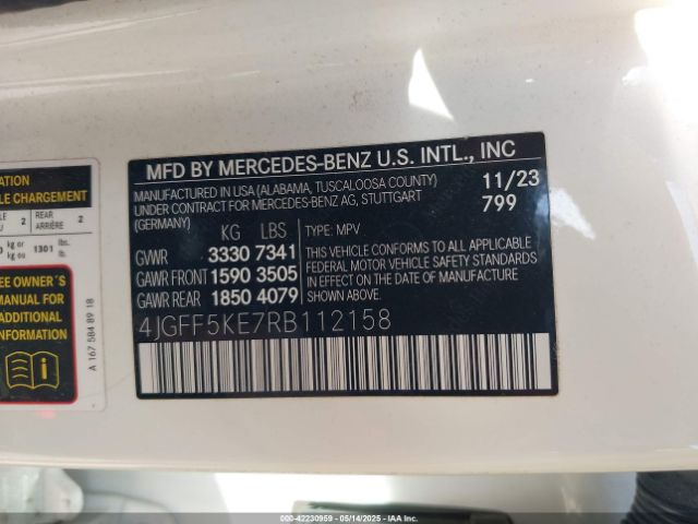 2024 MERCEDES-BENZ GLS 450 4JGFF5KE7RB112158 Photo 8