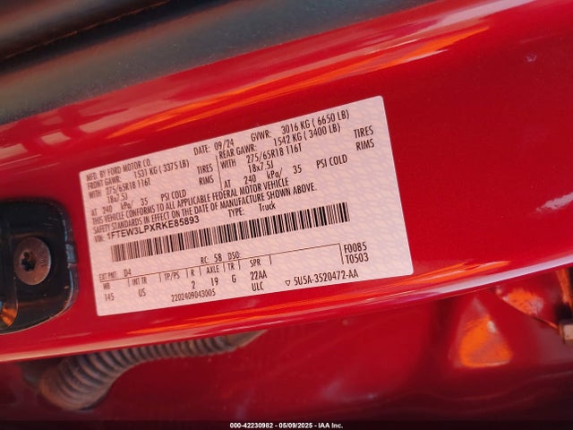 Ford 2.7l-4v 2024 1FTEW3LPXRKE85893 Image 9