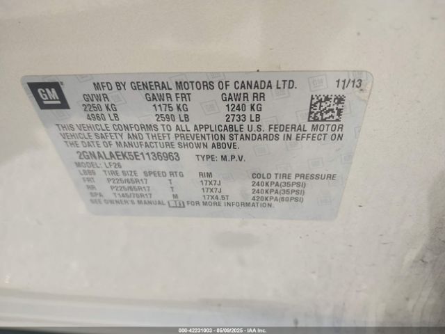 2GNALAEK5E1136963 Chevrolet EQUINOX LS