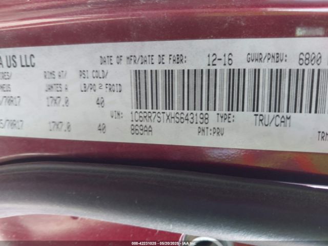 1C6RR7STXHS643198 RAM 1500 St