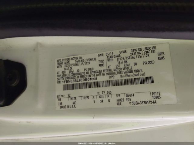 1FBNE3BL9EDB01008 Ford E-350 Super Duty Xlt