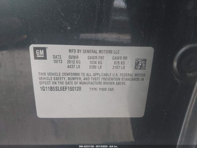 Chevrolet Malibu 1ls 2014 1G11B5SL6EF150128 Image 7