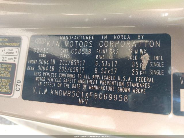 KNDMB5C1XF6069958 KIA SEDONA LX