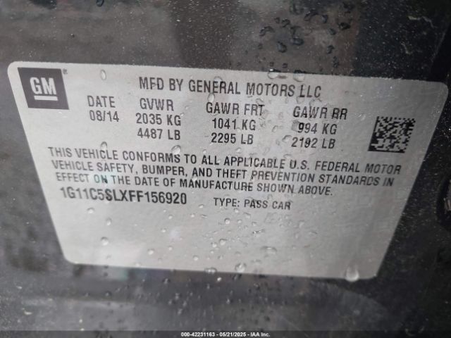 2015 CHEVROLET MALIBU 1G11C5SLXFF156920 Photo 8