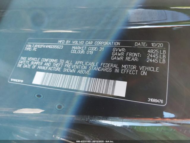 2021 VOLVO S60 7JR102FK4MG095623 Photo 8