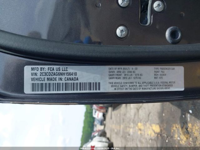 2C3CDZAG6NH156410 Dodge Challenger Sxt