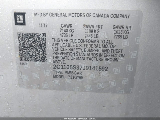 2G1105S37J9141592 Chevrolet IMPALA 1LT