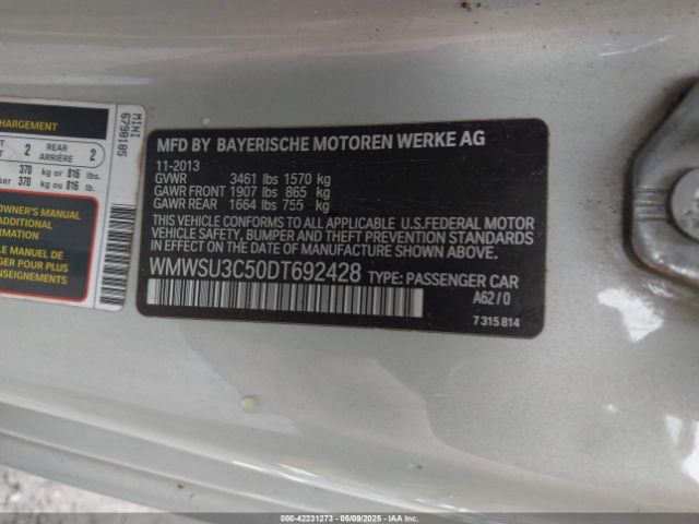 2013 MINI HARDTOP WMWSU3C50DT692428 Photo 8