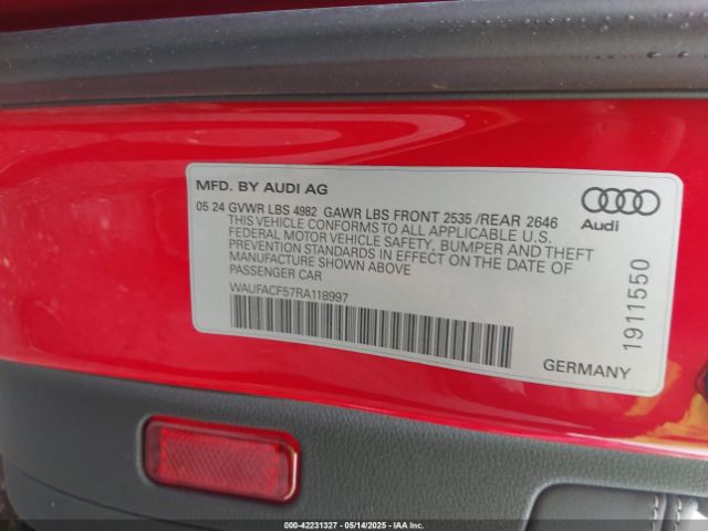2024 AUDI A5 SPORTBACK WAUFACF57RA118997 Photo 8