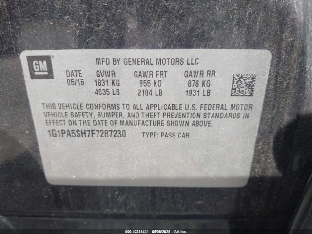 1G1PA5SH7F7287230 Chevrolet Cruze Ls Auto
