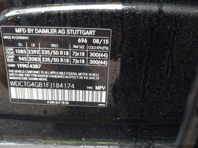 2015 MERCEDES-BENZ GLA 250 WDCTG4GB1FJ184174 Photo 8