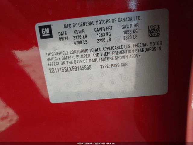 2G1115SLXF9145835 Chevrolet IMPALA 1LT
