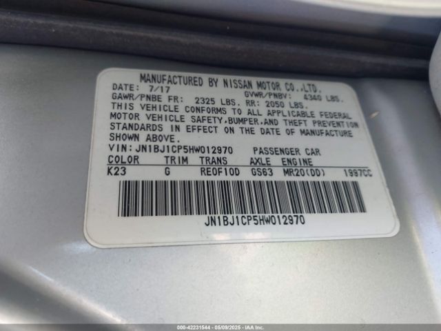 JN1BJ1CP5HW012970 Nissan Rogue Sport S
