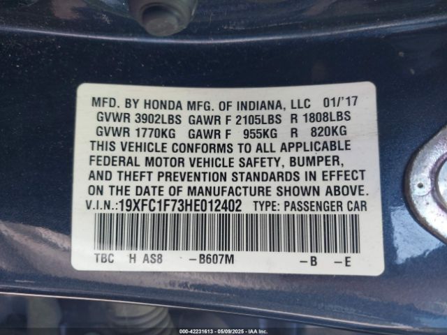 19XFC1F73HE012402 Honda Civic Ex-l