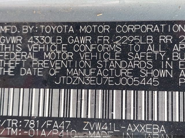 JTDZN3EU7EJ005445 Toyota Prius V Three