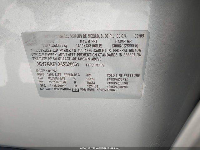 2010 CADILLAC SRX 3GYFNAEY3AS520651 Photo 8