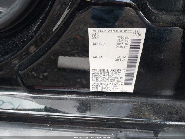 1N4BL4BV2LC259758 Nissan Altima S Fwd