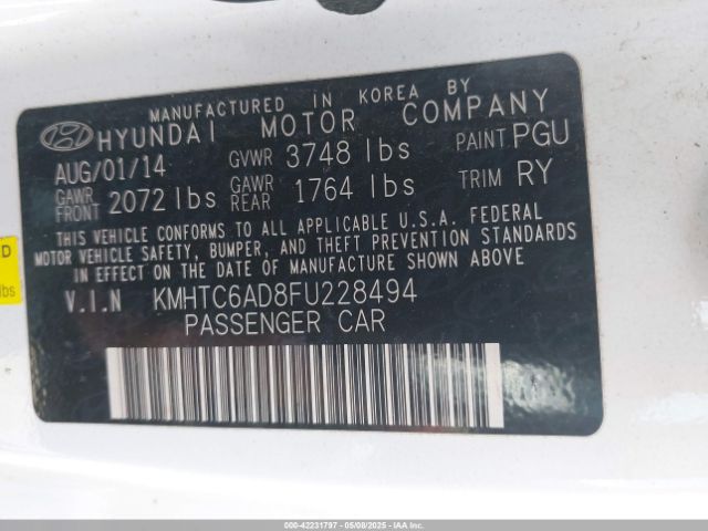 KMHTC6AD8FU228494 Hyundai Veloster