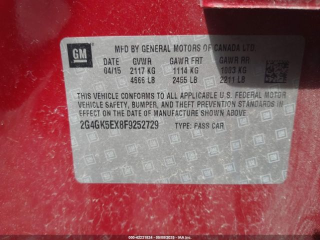 2G4GK5EX8F9252729 Buick Regal Turbo