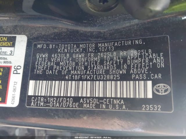 4T1BF1FK7EU328825 Toyota CAMRY LE