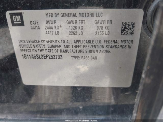 1G11A5SL3EF252733 Chevrolet Malibu 1fl