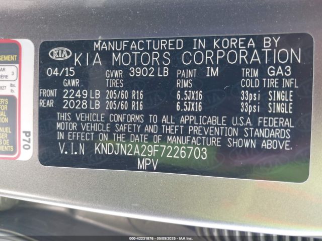 KNDJN2A29F7226703 KIA Soul