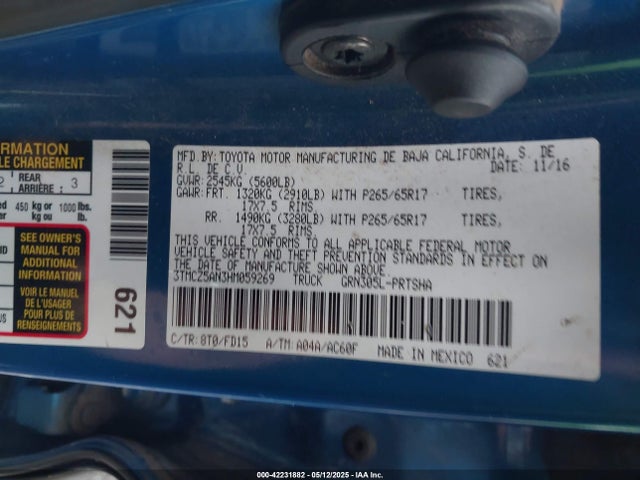 3TMCZ5AN3HM059269 Toyota Tacoma Trd Sport