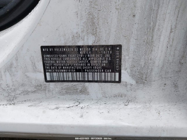 3VWC57BUXMM010154 Volkswagen Jetta 1.4t R-line/1.4t S/1.4t Se